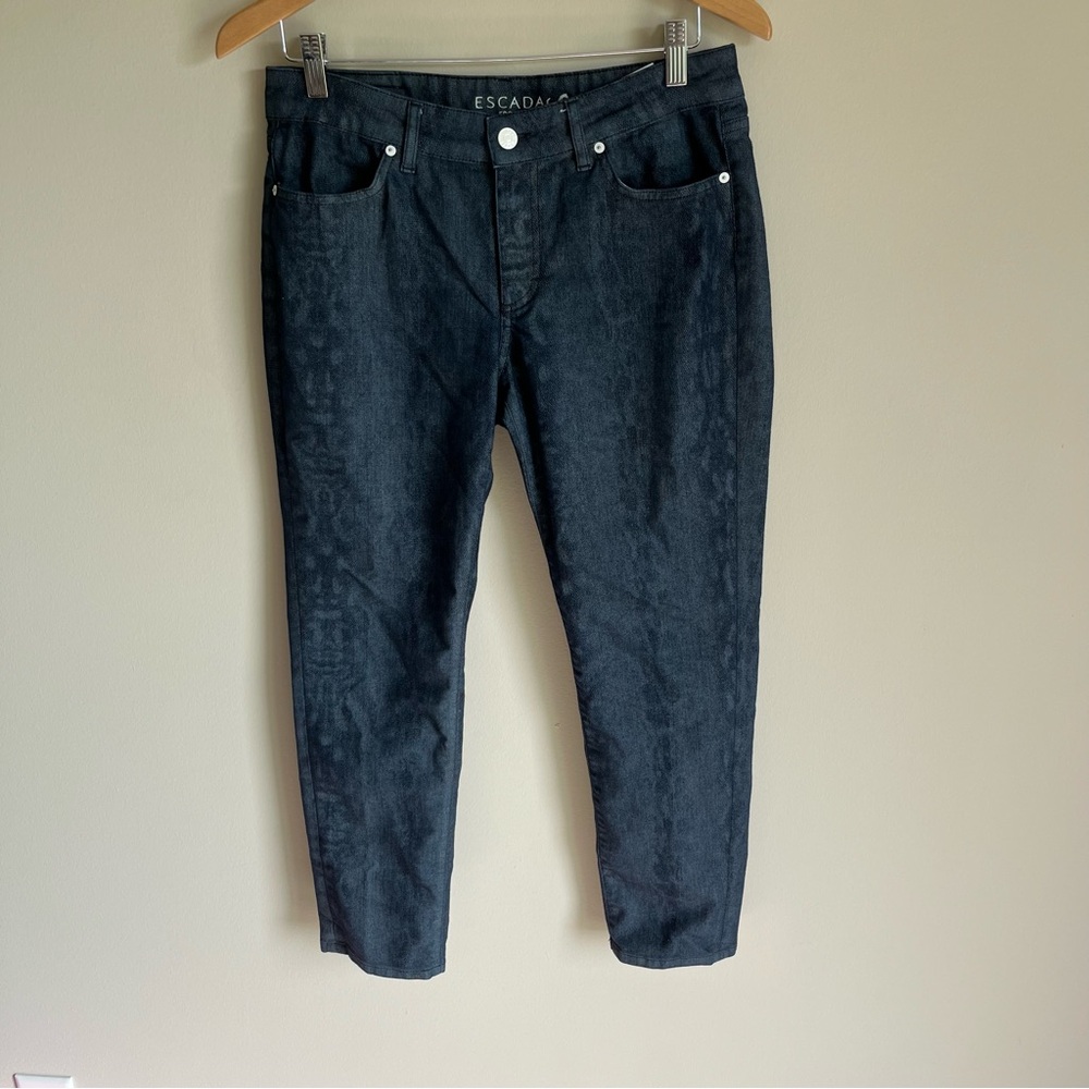 Escada Sport Women's Dark Wash Patterned Jeans Italian Size 40